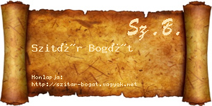 Szitár Bogát névjegykártya